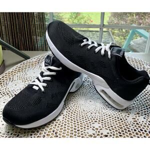 Ladies Fashion MM Sneakers Size 9 M Mesh Black-Black Comfort Plus Arch sku 656